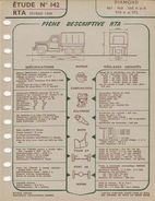 FICHE RTA 1958 CAMION DIAMOND - Other Plans