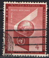 NAZIONI UNITE - NEW YORK - 1957 - ALA DELL'AEROPLANO E GLOBO TERRESTRE - USATO - Used Stamps