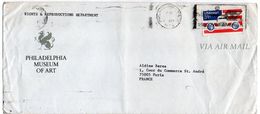 USA--1976--lettre De PHILADELPHIE  Pour PARIS-75 (France)-timbre Seul Sur Lettre -cachet-Philadelphia Museum Of Art - Storia Postale