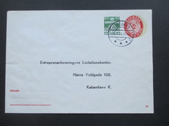 Dänemark 1966 Dienstumschlag?! 2 Gedruckte Marken / Portoerhöhung. Entreprenorforeningens Licitationskontor - Oficiales