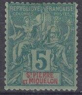 St. Pierre & Miquelon 1892 Yvert#62 Mint Hinged - Ungebraucht