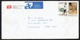 SWAZILAND  1986  Air Letter To Canada  Round Tables Club E2, Aloe 10c Over 4c. SG 515, 471 - Swaziland (1968-...)