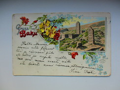 IMP. RUSSIA AZERBAIJAN  BAKU , CEMETERY , LITHO , OLD POSTCARD , RA - Aserbaidschan