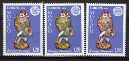 Monaco 1063 Variété Hotte Grise Verte Et Rose Statuette Vendangeur Neuf ** TB MNH SIN CHARNELA - Variedades Y Curiosidades