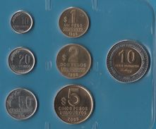 URUGUAY COIN SET 7 MONNAIES: 10 CENTESIMOS - 10 PESOS 1994 - 2008 JOSE ARTIGAS - Uruguay