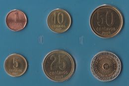 ARGENTINA COIN SET 6 MONNAIES: 1 CENTAVO - 1 PESO 2000 - 2009 - Argentina