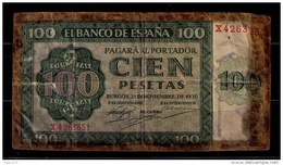 BILLETE DE 100 PESETAS DE 1936 - DETERIORADO - 100 Peseten