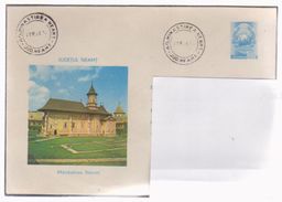 COVER ROUMANIE, 1974  NEAMT MONASTERY WITH SPECIAL POSTMARK MONASTERY NEAMT - Cartas & Documentos