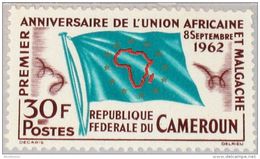 Cameroon 1962 Cameroun African Malagasy Union Flag Flags Map Flags Africa History Stamp MNH SC 373 Michel 374 - Francobolli