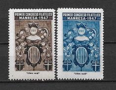 LOTE 1382  ///  PRIMER CONGRESO FILATELICO  MANRESA 1947 **MNH  LUXE        ¡¡¡¡¡¡ LIQUIDATION !!!!!!! - Nationalist Issues