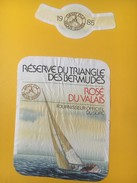 5384 - Réserve Du Triangle Des Bermudes Rosé Du Valais 1985 Course Autour Du Monde  4e Etape  Punta Del Este - Porsmouth - Sailboats & Sailing Vessels