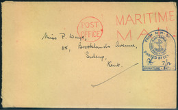 Field Post "Maritime Mail" With Marine Censor. - Cartas & Documentos