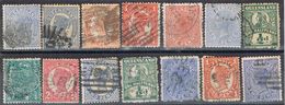 Interesante Lote 14 Sellos  QUEENSLAND (Australia). Fechadores Y Gride º - Used Stamps