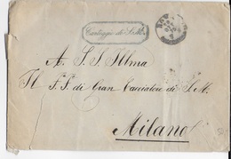 STORIA POSTALE REGNO - BUSTA IN FRANCHIGIA DA ROMA 19.10.1875 - BOLLO VERDE "CARTEGGIO DI S.M." - Altri & Non Classificati