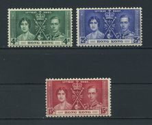 HONG  KONG    1937    Coronation    Set  Of  3    MH - Neufs