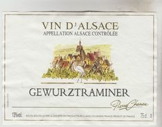 OENOPHILIE 6 ETIQUETTES VINS D'ALSACE - Gewurztraminer P.Chanau, J.M Strubbler, Dopf 2005, Lentz, P. Mittnacht 2006, Cel - Gewürztraminer