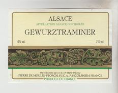 OENOPHILIE 6 ETIQUETTES VINS D'ALSACE - Gewurztraminer A.L Baur, P.Dumoulin Storch(2), Domaine Willm89, P.Boehler, Rosen - Gewürztraminer