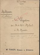 GROSSOEUVRE 1896 ACTE D OBLIGATION FERME DE LA PERRUCHE MILARD À MARAIS 26 PAGES : - Manuscripts