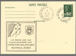 Exposition Philatélique Des Jeunes - La Roche Sur Yon - 1977 - Overprinter Postcards (before 1995)