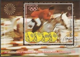 North Yemen 1971 Mi# Block 176 Used - Summer Olympics, Munich: Modern Sports / Show Jumping - Summer 1972: Munich