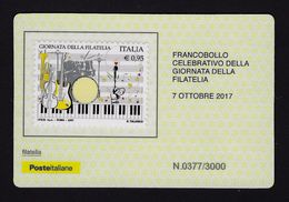 2017 ITALIA REPUBBLICA "GIORNATA DELLA FILATELIA 2017" TESSERA FILATELICA (377/3000) - Philatelic Cards