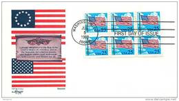 1988  Flag And Clouds     Booklet Pane Of 6  Sc 2285Ac - 1971-1980