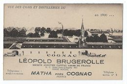 Matha - Cognac Léopold Brugerolle - Vue Des Chais Et Distilleries En 1900 - Matha