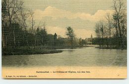Delcampe - DEP 78 RAMBOUILLET LE CHATEAU ET L'EGLISE BELLE CARTE TOILEE - Rambouillet