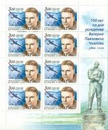 Russia 2004 Sheet 100Y Birth Chkalov Test Pilot People Plane Aircraft Airplane Celebrations Stamps MNH Mi 1143 SC 6814 - Sammlungen