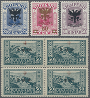 GA/Br/**/* Albanien: 1914/1930 (ca.), Small Lot With Five Unused Stat. Postcards, One Airmail Cover And Some Op - Albanië