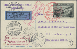 Br/GA Liechtenstein: 1929/1960 (ca.), Bestand Von Ca. 35 Briefen Und Ganzsachen Mit Etlichen Inter. Und Be - Lettres & Documents