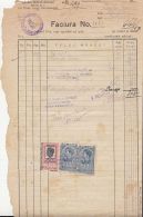 REVENUE STAMPS, KING MICHAEL, INVOICE, CAMPULUNG MOLDOVENESC, BUKOVINA, 1943, ROMANIA - Fiscaux