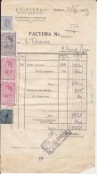 REVENUE STAMPS, KING MICHAEL, SOLDIER, INVOICE, CAMPULUNG MOLDOVENESC, BUKOVINA, 1943, ROMANIA - Fiscaux