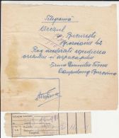 TELEGRAMME DUPLICATE, COPIER PAPER, RECEIPT, CAMPULUNG MOLDOVENESC, BUKOVINA, ABOUT 1944, ROMANIA - Telégrafos