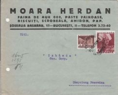 KING CHARLES II, AVIATION, STAMPS ON HERDAN MILL HEADER COVER, CAMPULUNG MOLDOVENESC, BUKOVINA, 1938, ROMANIA - Storia Postale
