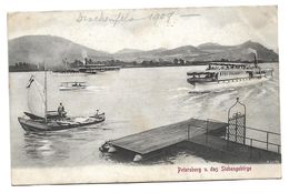 Early Postcard, Germany, Petersberg U. Das Siebengebirge, Steam Boat, Landing Bay, 1909. - Petersberg