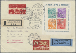 Br Schweiz: 1934/1960 (ca.), Inter. Bestand Mit 24 Briefen Alle Mit BLOCK-Frankaturen Bzw. Mit Marken A - Ongebruikt