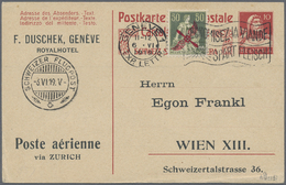 Br/GA Schweiz: 1919/1965 (ca.), Toller Bestand Mit Ca. 200 Briefen Und Ganzsachen Alle Als Flugpost Mit Vi - Ongebruikt