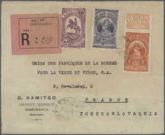 Br Äthiopien: 1919/1936, Interesting Lot With 21 Covers And Cards, Comprising Registered Mail, Airmail - Ethiopie