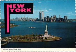 NEW YORK ... LOWER NEW YORK BAY ... LES TOURS JUMELLES ... 1980 - Estatua De La Libertad