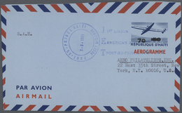 GA Haiti: 1959/1972 (ca.), Accumulation With About 200 Unused And Used/CTO Airletters And AEROGRAMMES W - Haïti