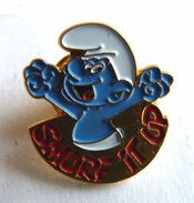 PIN'S MARQUE INCONNUE SCHTROUMPF SMURF IT UP PEYO 1991 - Pins