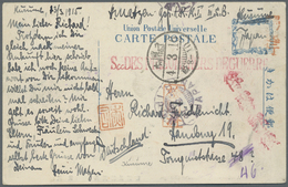 Br/ Lagerpost Tsingtau: Kurume, 1914/20,  Outbound Covers (16)  Resp. Cards (22), Inc. Intercamp Cover T - Deutsche Post In China