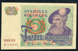 SWEDEN P51a  5 KRONOR 1966  #ES  UNC. - Sweden