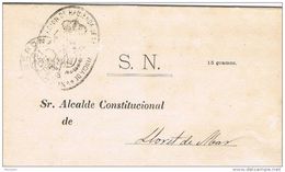 24533. Carta S.N. GERONA 1885 A Lloret. Trebol. Franquicia Hacienda - Lettres & Documents
