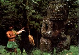 Iles Marquises :le Tiki Géant Tekaii De La Vallée De Puamau Sur L'ile De Hiva Oa - Polynésie Française