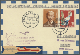 Br Flugpost Europa: 1928/1990, SCHWEDEN LUFTPOST, Vielseitiger Sammlungsbestand Von Ca. 250 Briefen Und - Andere-Europa