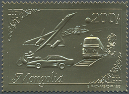 ** Thematik: Verkehr / Traffic: 1993, Mongolia. Set Of 100 Perforated GOLD Stamps And 100 Perforated SI - Autres & Non Classés