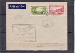 MILITARIA  Lettre AIR-FRANCE " VOYAGE D'ESSAI Du 15 Novembre 1937 " De TAMBACOUNDA Le 15 Nov 1937 Pour Un COMMANDANT - Airmail
