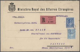 Br/GA Montenegro: 1890/1913 Ca., Attractive Lot With 14 Items, Comprising A Franked Registered Cover From - Montenegro